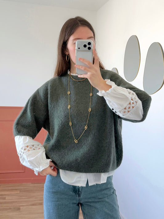 Pull manches courtes LANA kaki
