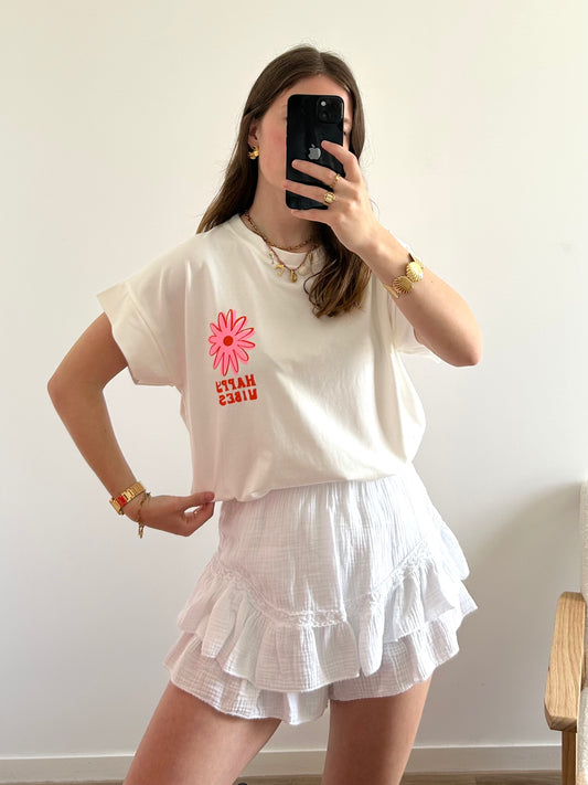 T-shirt HAPPY blanc
