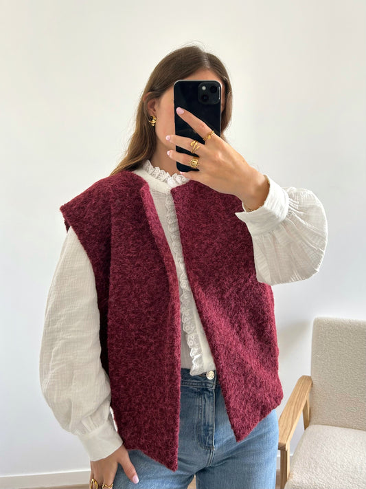 Veste sans manches LINA bordeaux