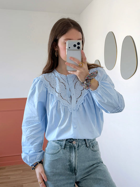 Blouse CLÉMENCE bleue
