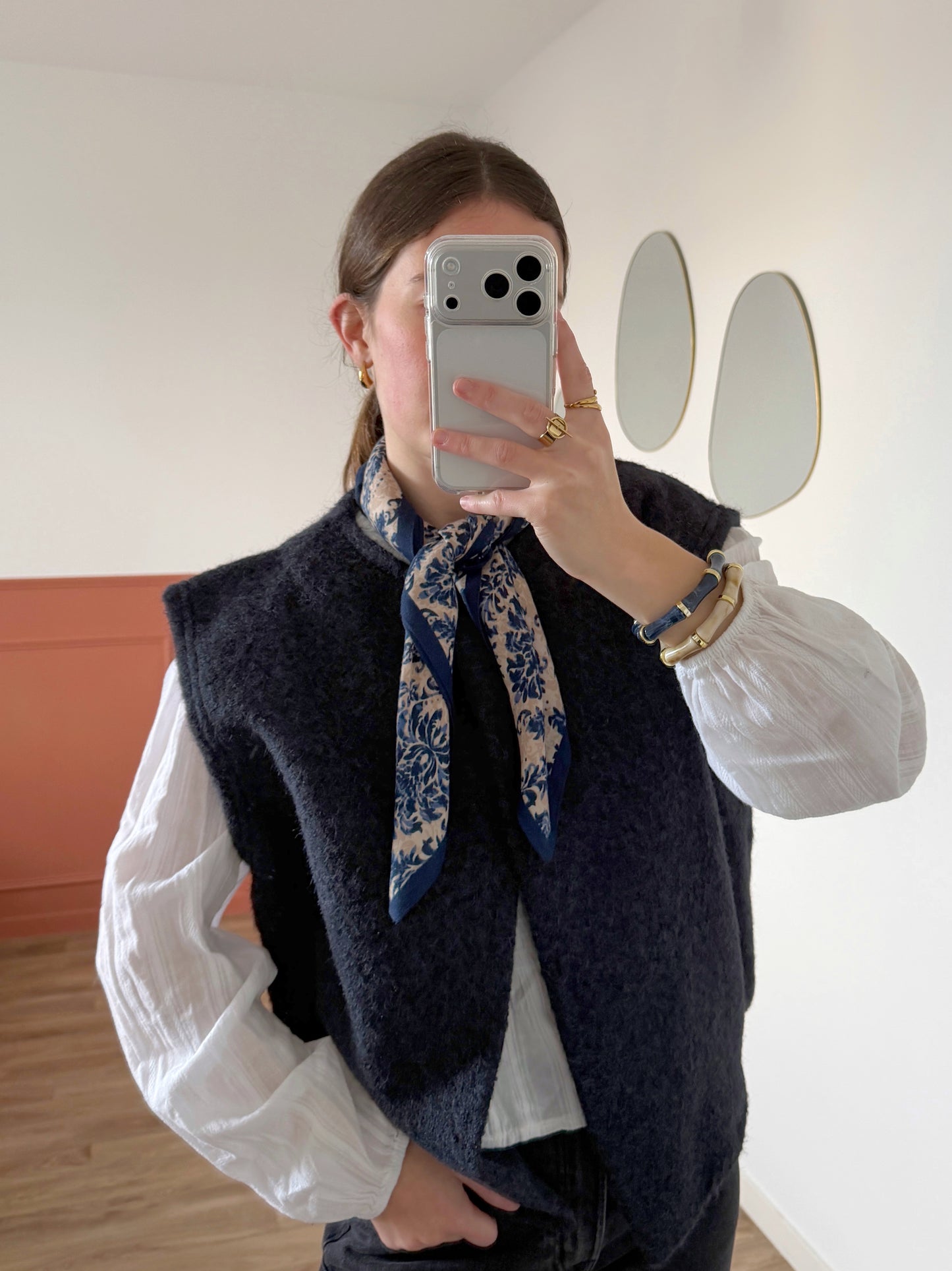 Foulard LÉA bleu marine