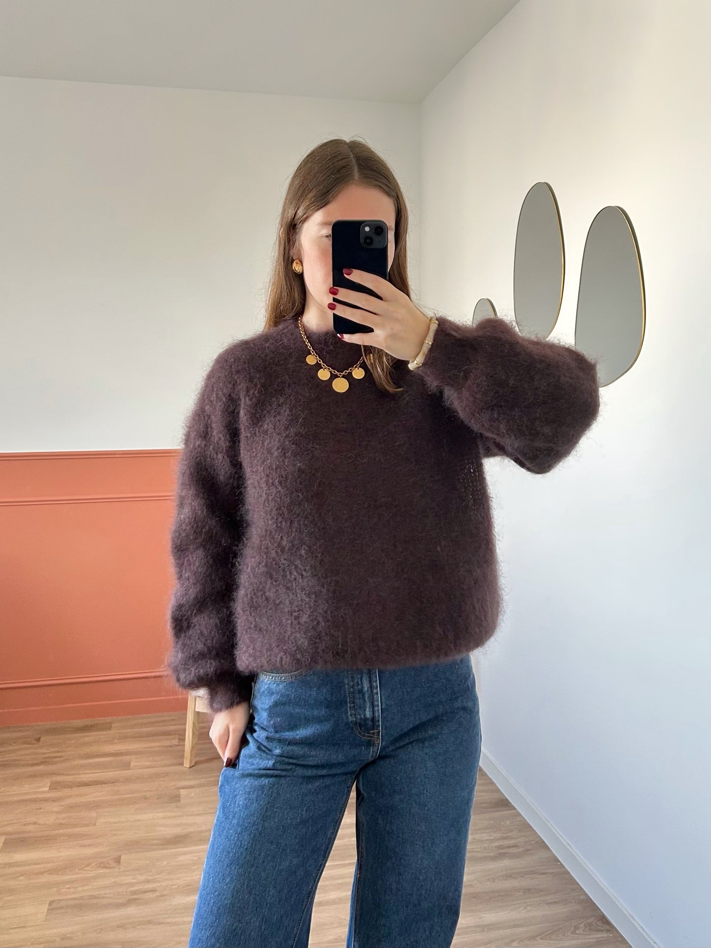 Pull MOHAIR marron