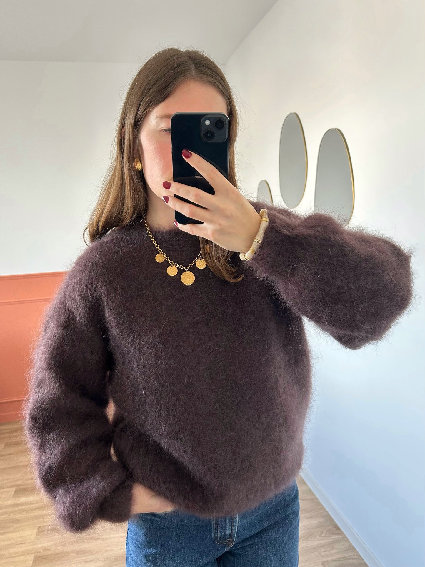 Pull MOHAIR marron