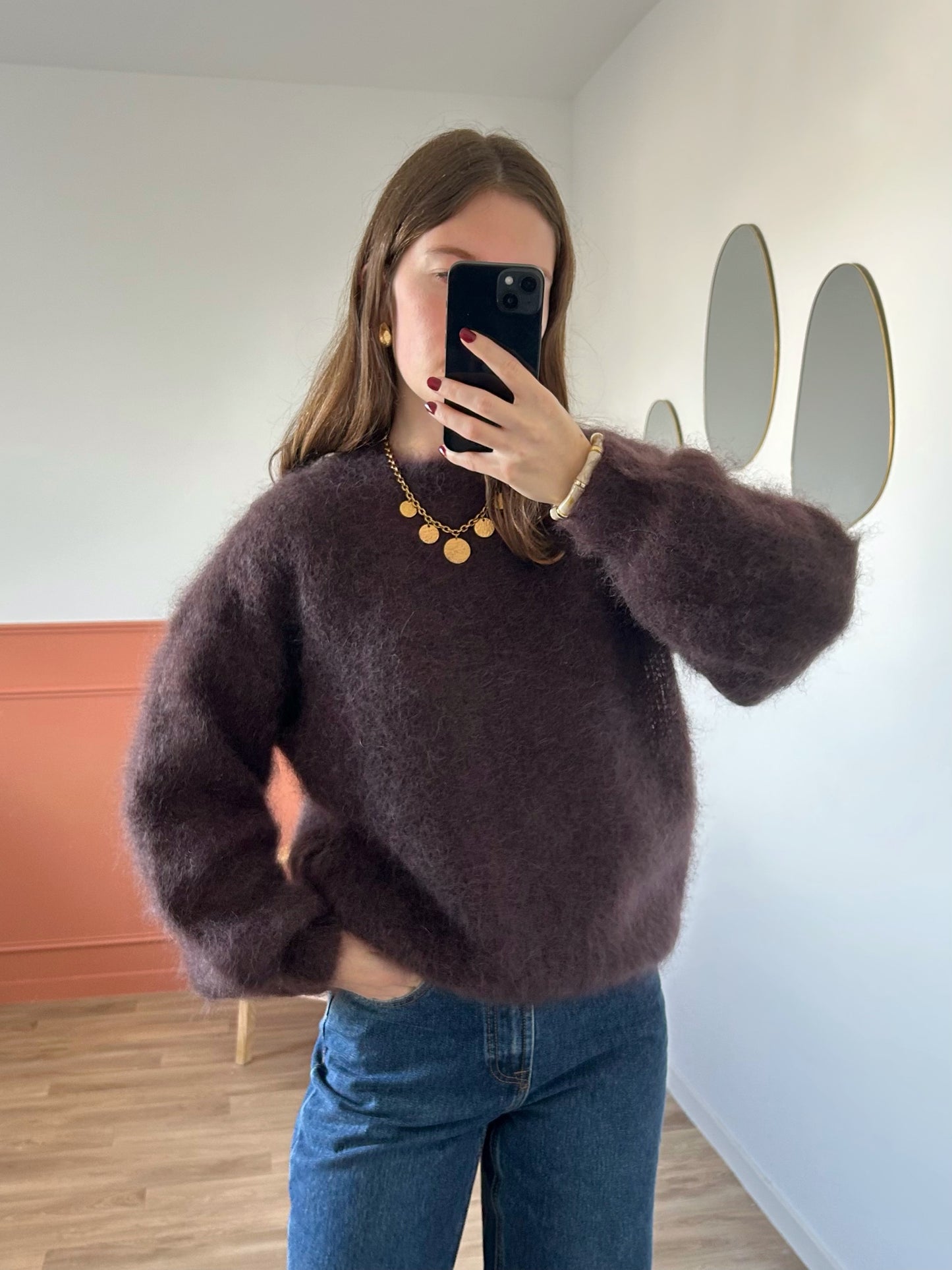 Pull MOHAIR marron
