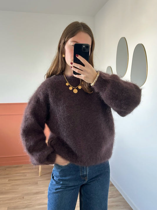 Pull MOHAIR marron