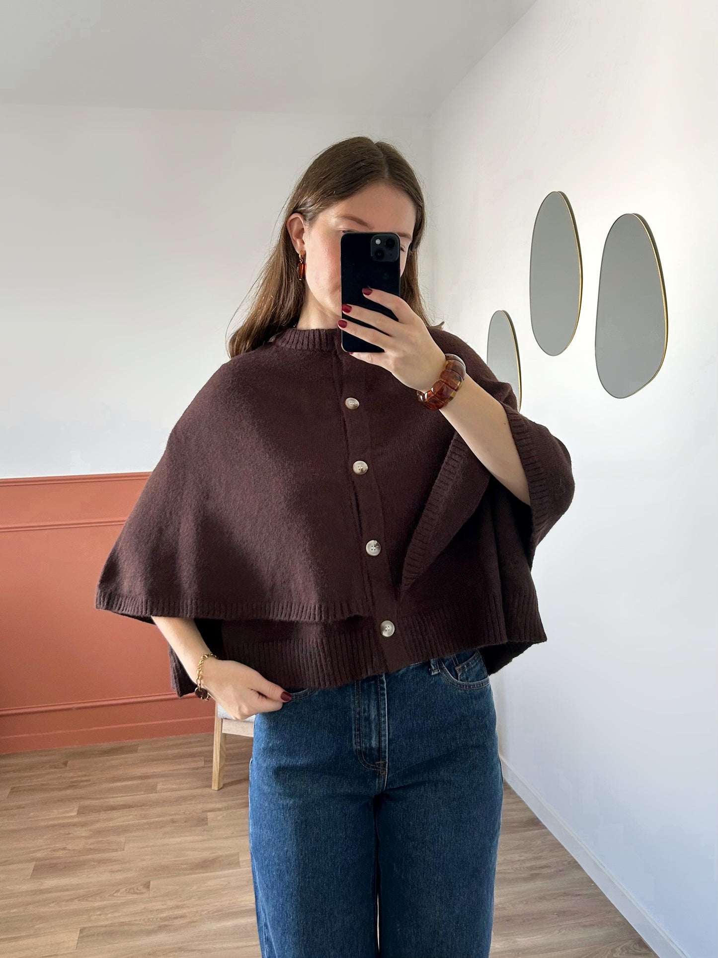 Pull cape PAULA chocolat