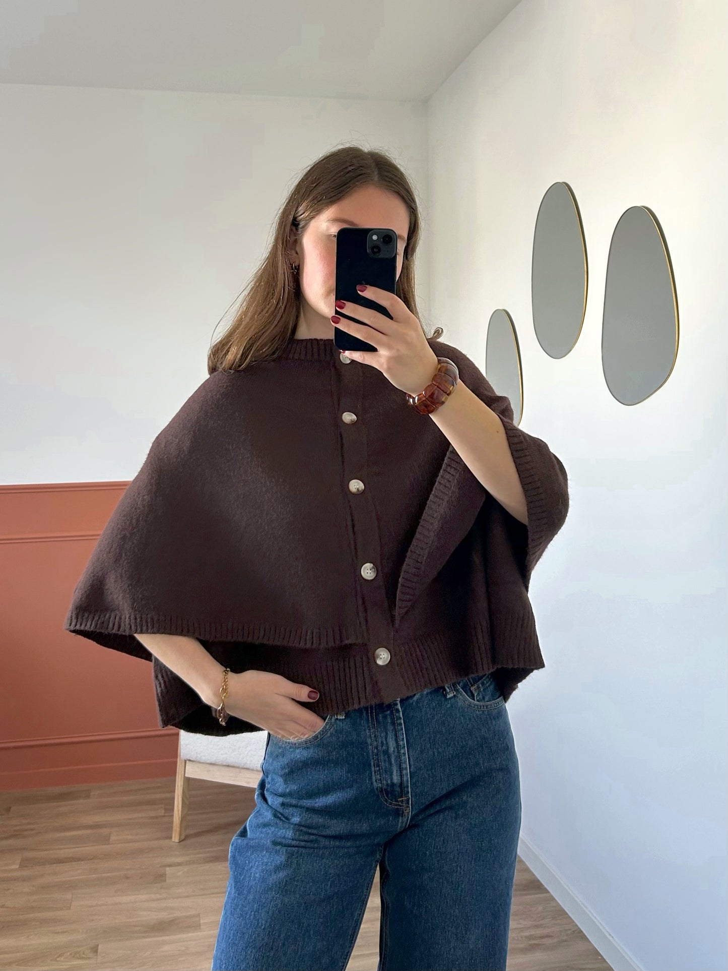Pull cape PAULA chocolat