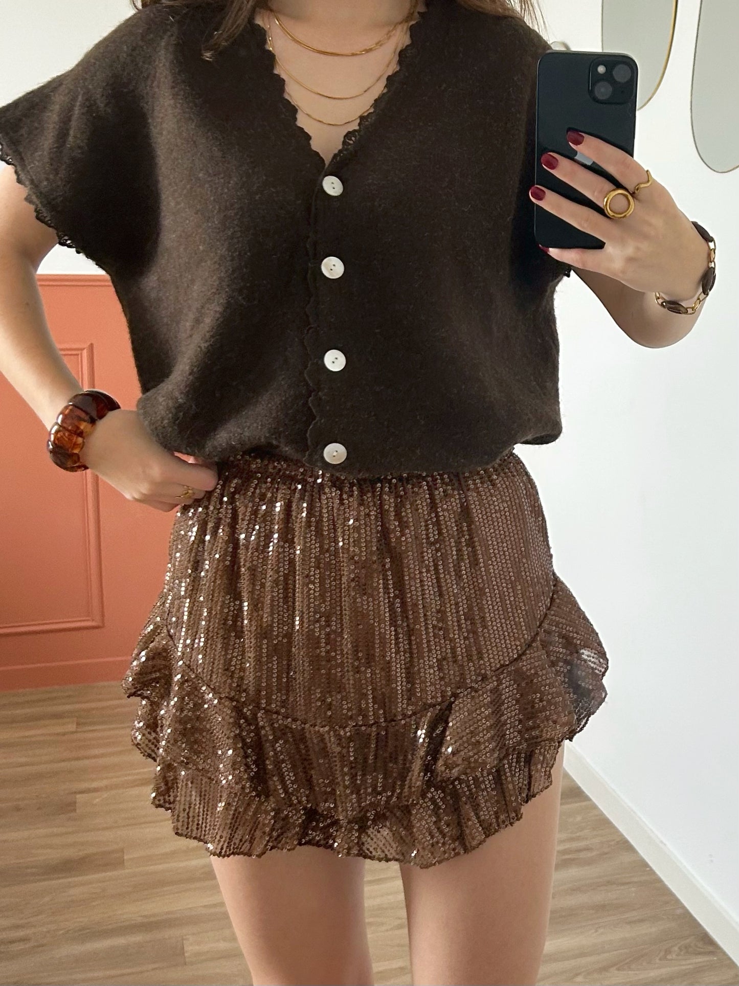 Jupe-short SERENA marron