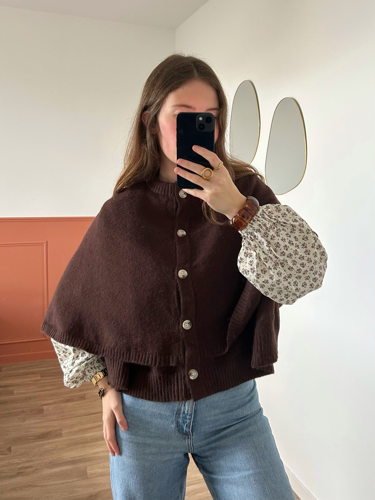 Pull cape PAULA chocolat
