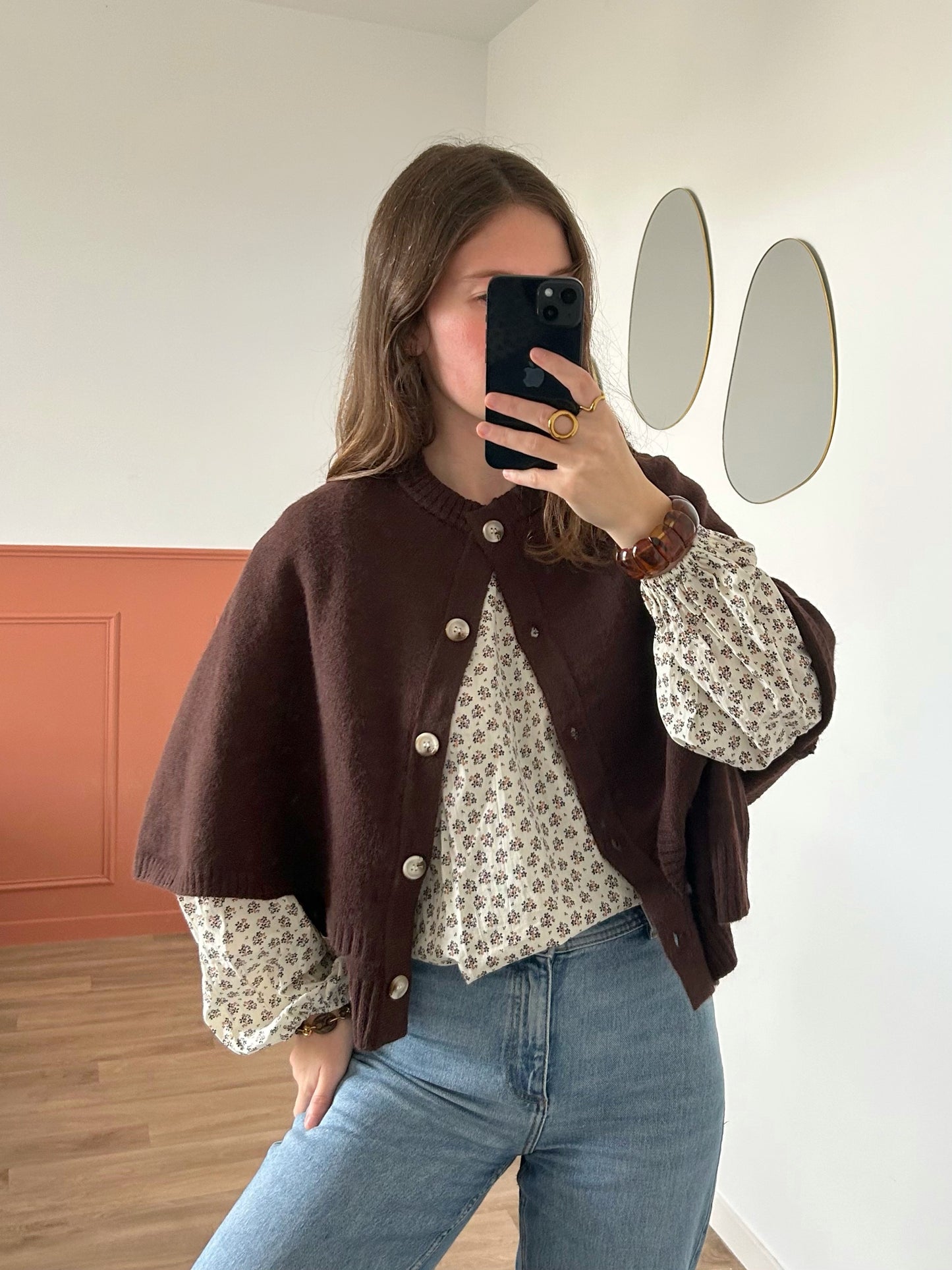Pull cape PAULA chocolat