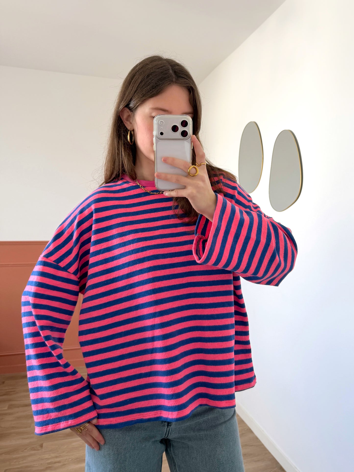 T-shirt ENORA rose et bleu