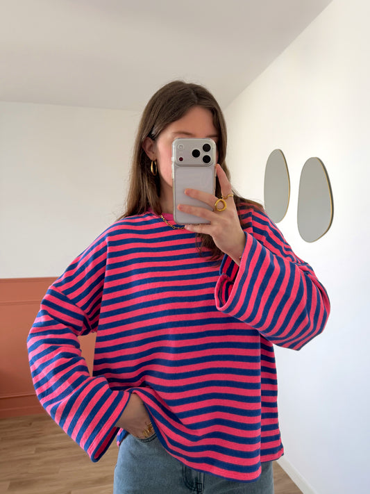 T-shirt ENORA rose et bleu