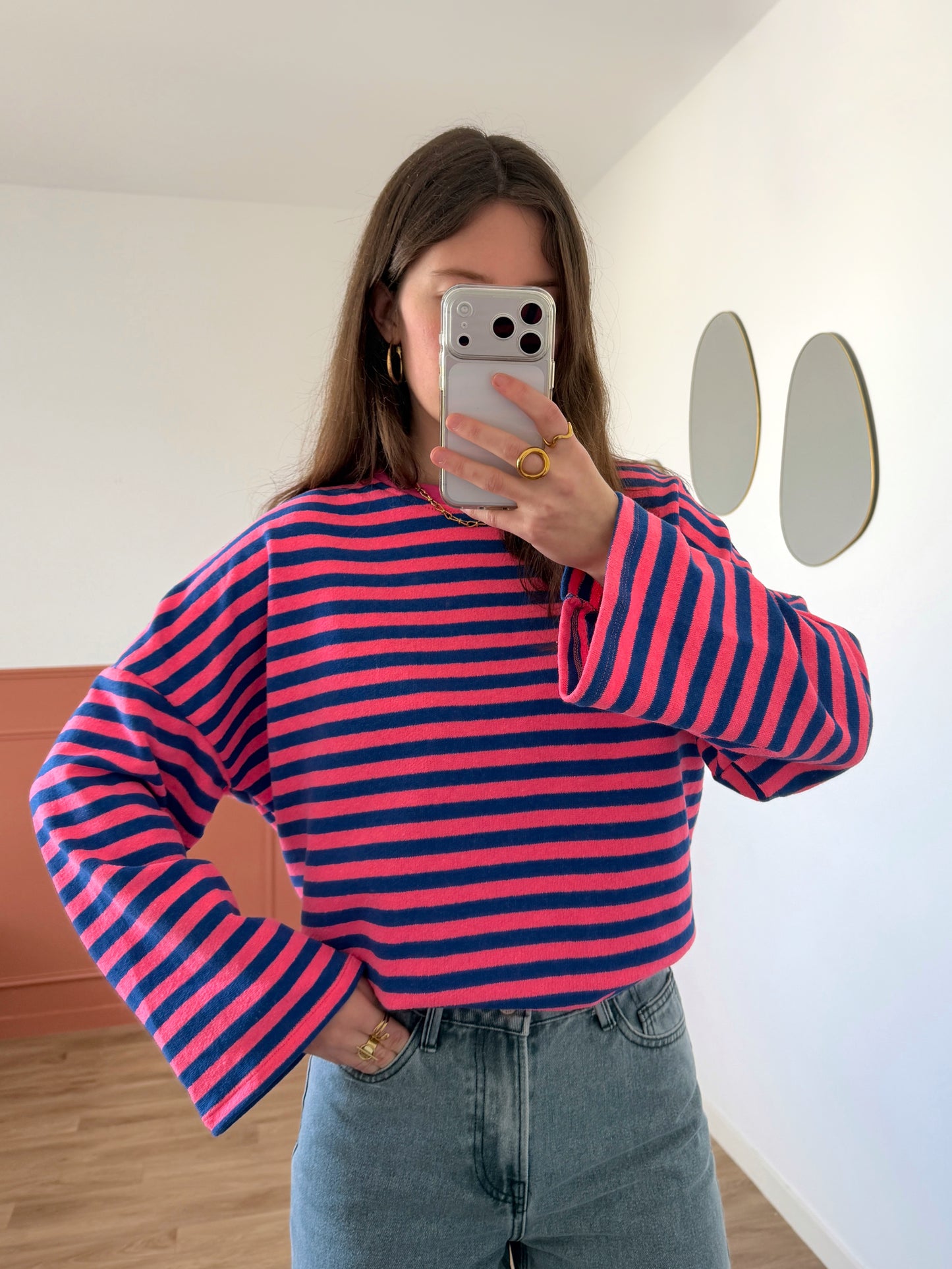 T-shirt ENORA rose et bleu