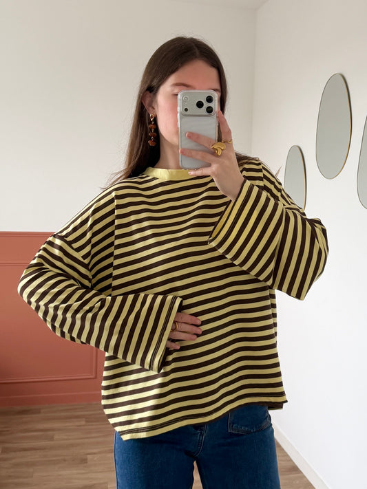 T-shirt VICTORIA jaune et marron