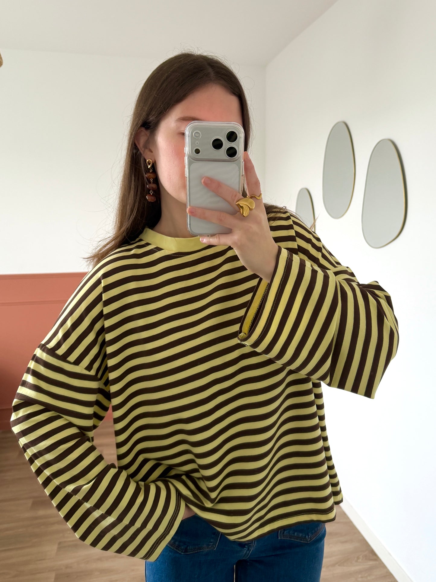 T-shirt VICTORIA jaune et marron