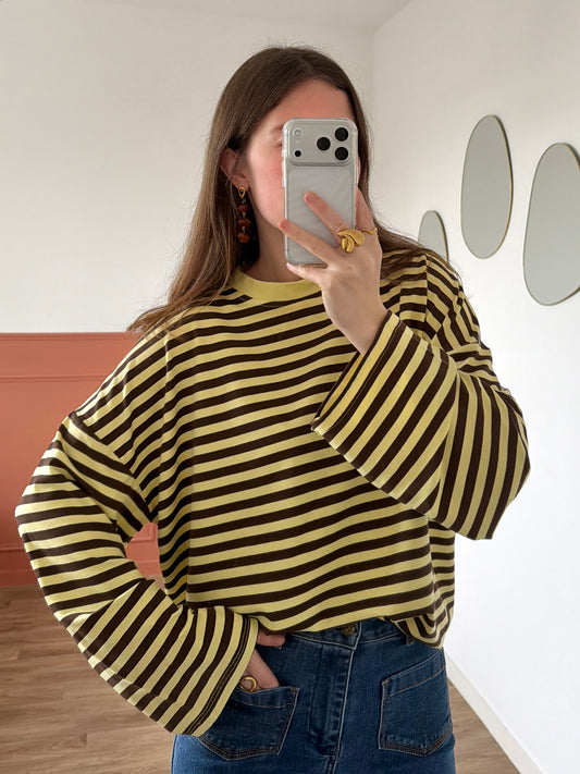 T-shirt VICTORIA jaune et marron