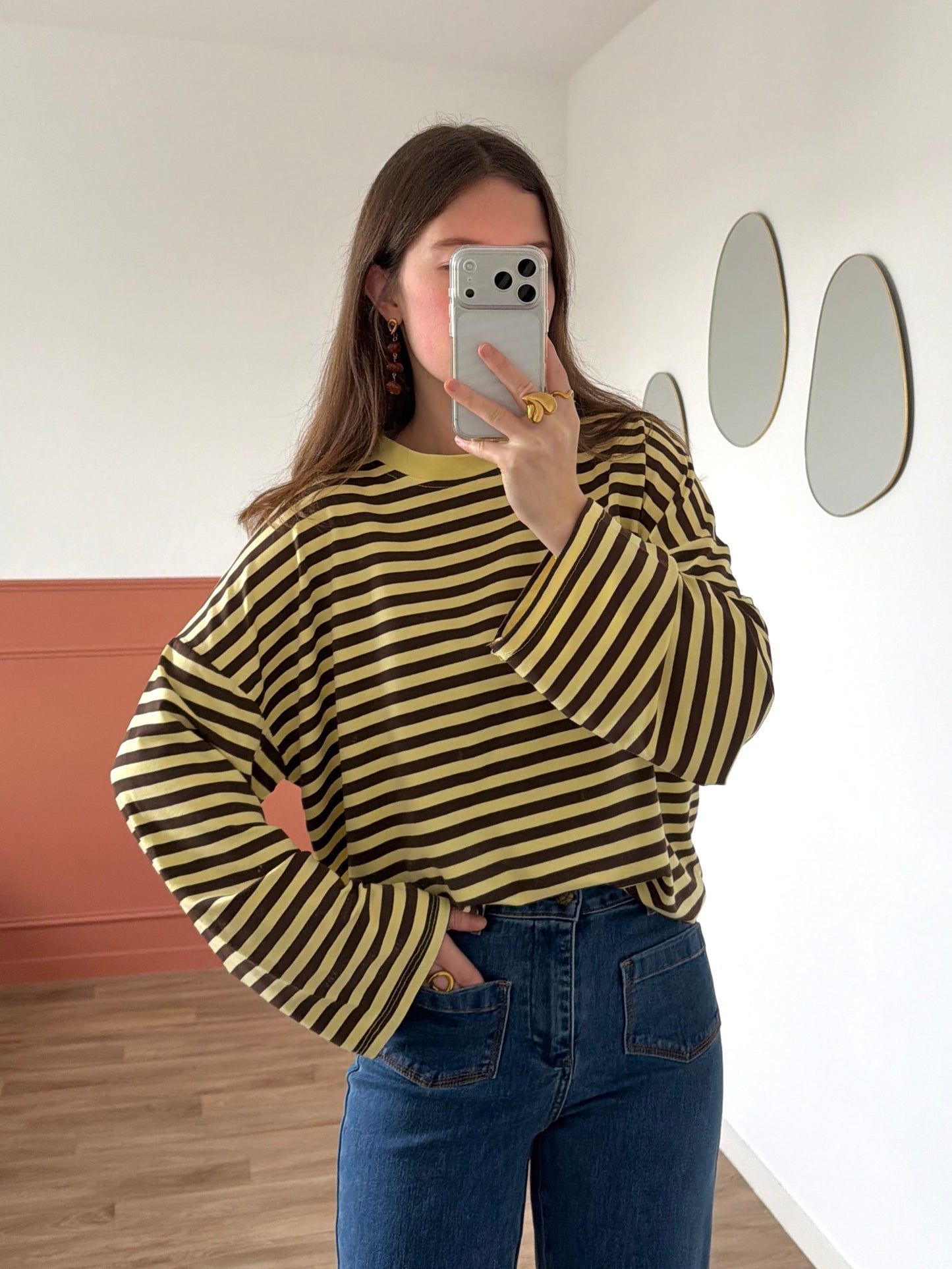 T-shirt VICTORIA jaune et marron