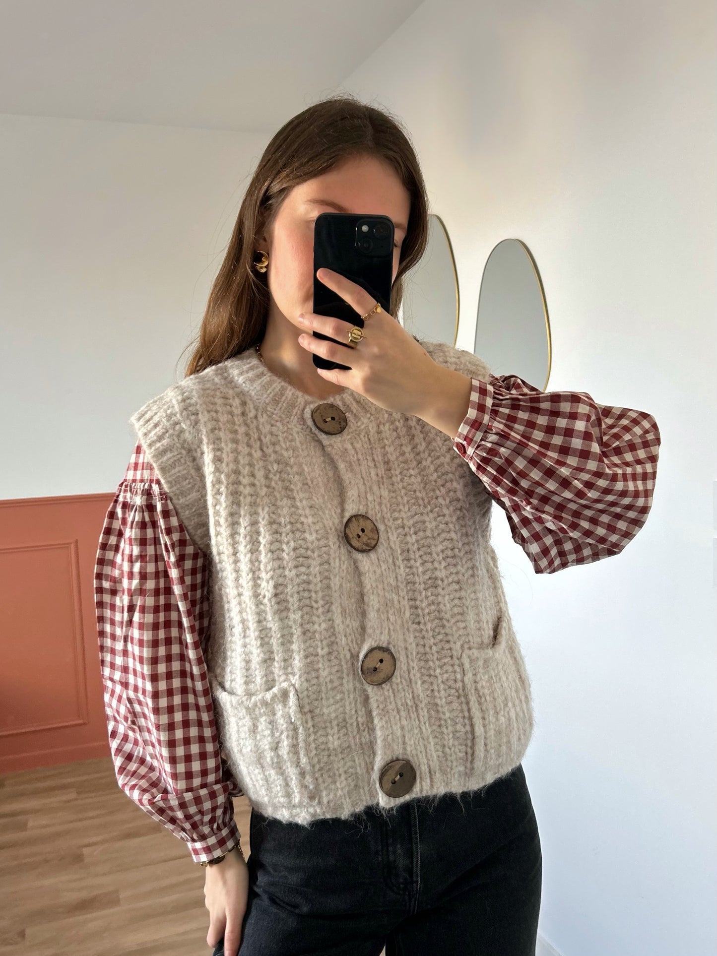 Cardigan sans manches JULIE écru