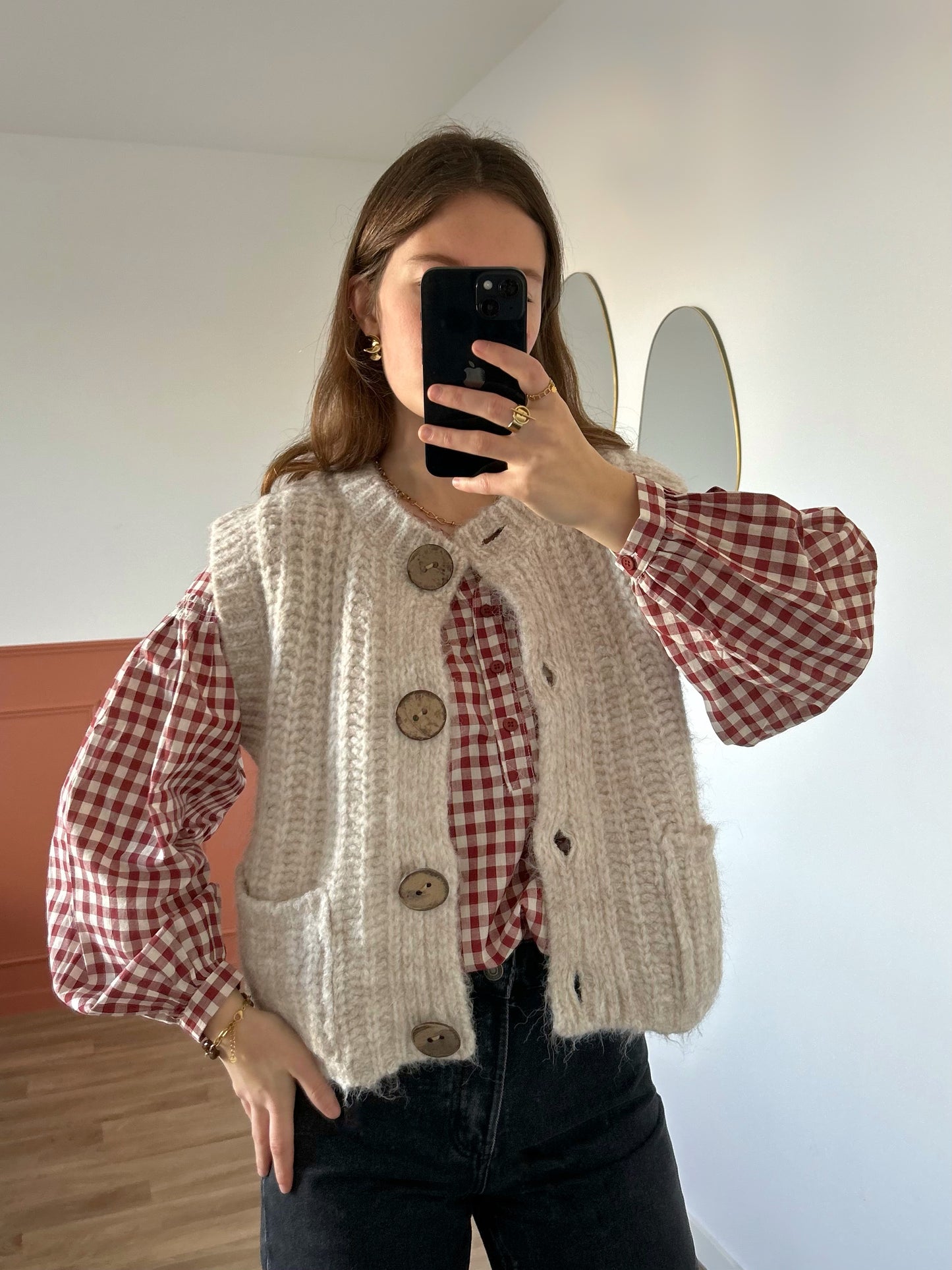 Cardigan sans manches JULIE écru