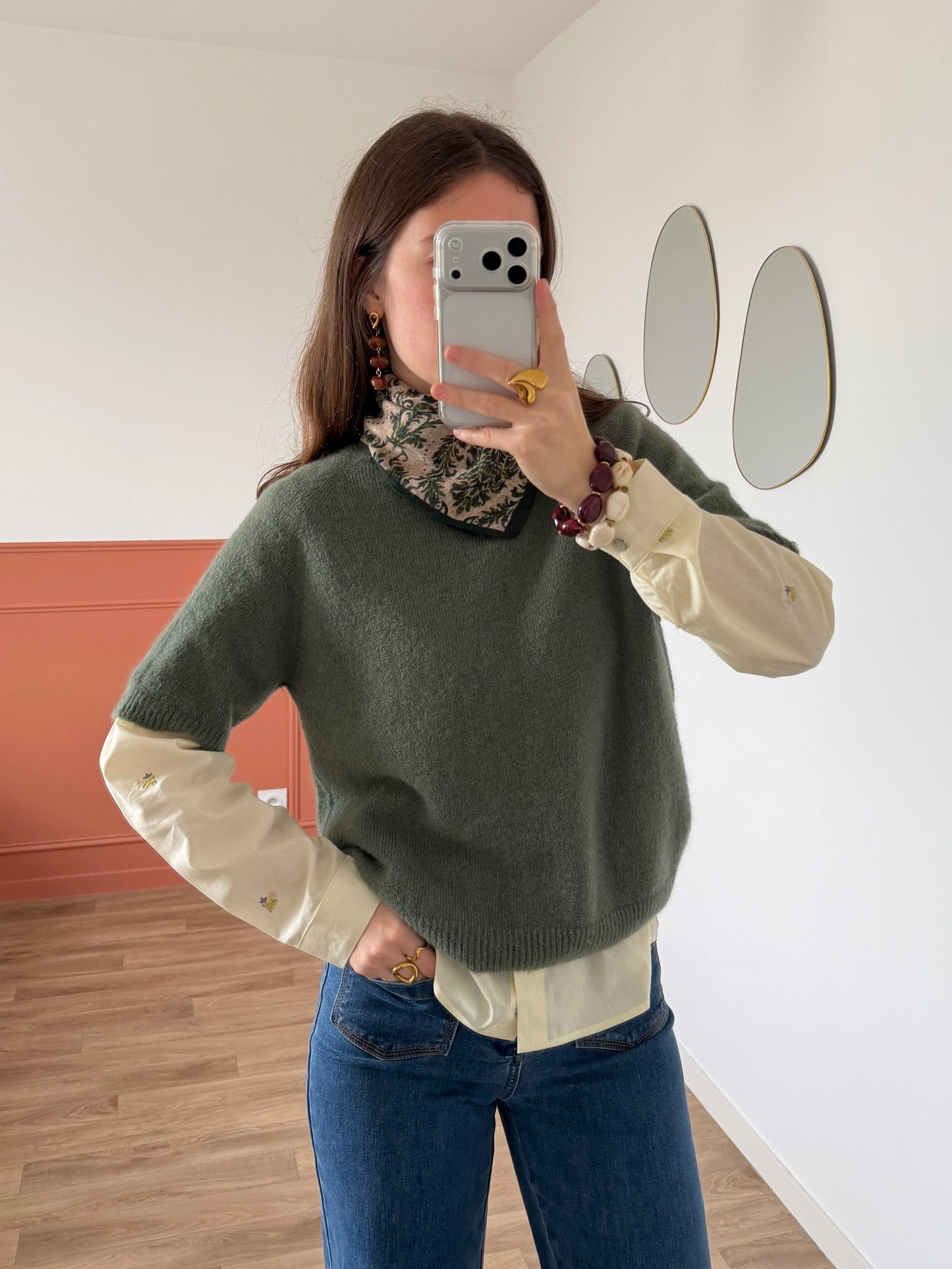 Pull manches courtes AVA kaki